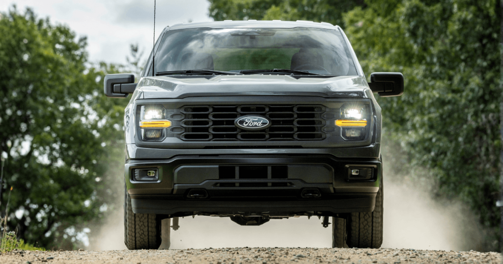 Head on photo of the 2026 Ford F-150 at Borgman Ford in Grand Rapids, MI
